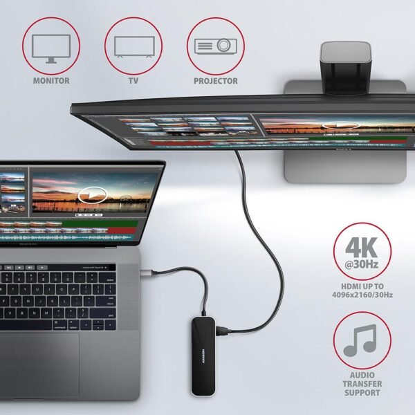 AXAGON I/O HUB USB-C 6IN1/0.2M HMC-6GL AXAGON – Bild 4