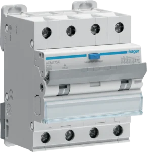 Hager RCBO Fehlerstrom-Schutzschalter ADM475C, 4P, EAN 3250611020325