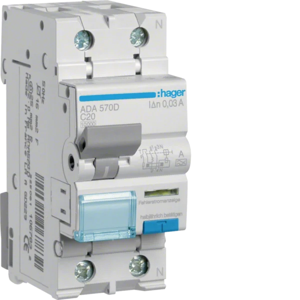 Hager ADA570D Schalter, 1P+N, Schutzfunktion, EAN 3250611067849