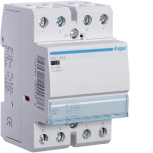 Hager Installationsschütz 63A ESC464, 4 Öffner, EAN 3250612401376.