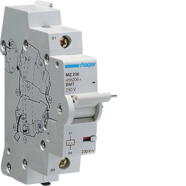 Hager Unterspannungsauslöser MZ206 für MCB RCBO 3250614562068