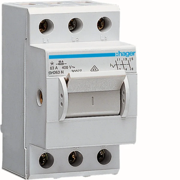Hager SH363N Kompaktschalter, 63A, EAN 3250615589989