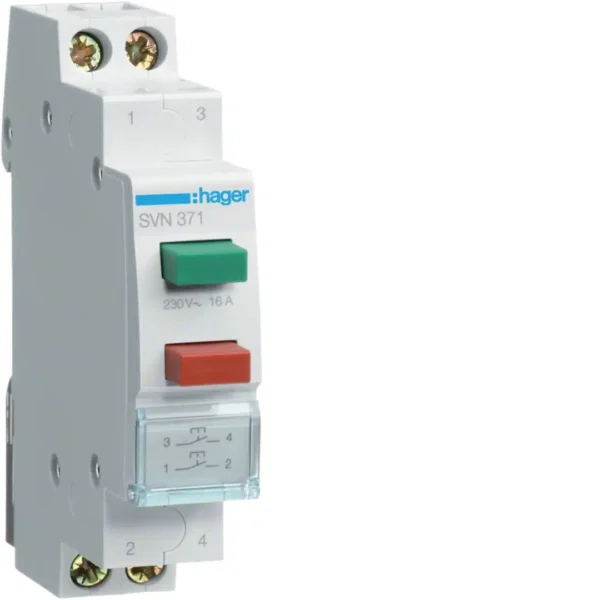 Hager Doppeltaster Modell SVN371, Funktion Schalter, EAN 3250615721891.