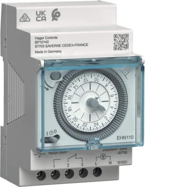 Hager Schaltuhr EHN110 elektromechanisch, EAN 3250617201070.
