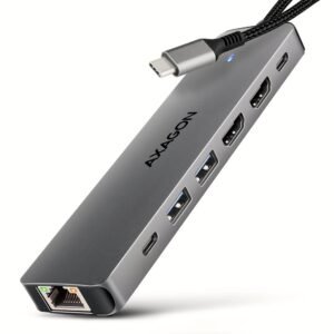 AXAGON I/O HUB USB-C 7IN1 DUAL 4K/0.15M HMC-7HX2 AXAGON