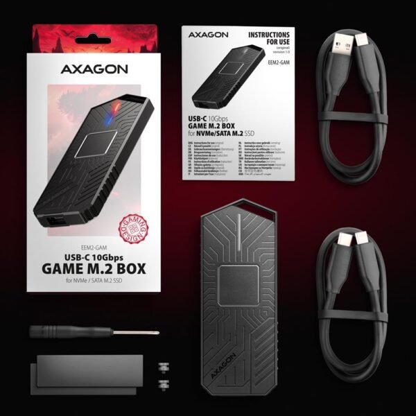 AXAGON SSD-AKKU-GEHÄUSE M.2 NVME/SATA USB-C EEM2-GAM AXAGON – Bild 4