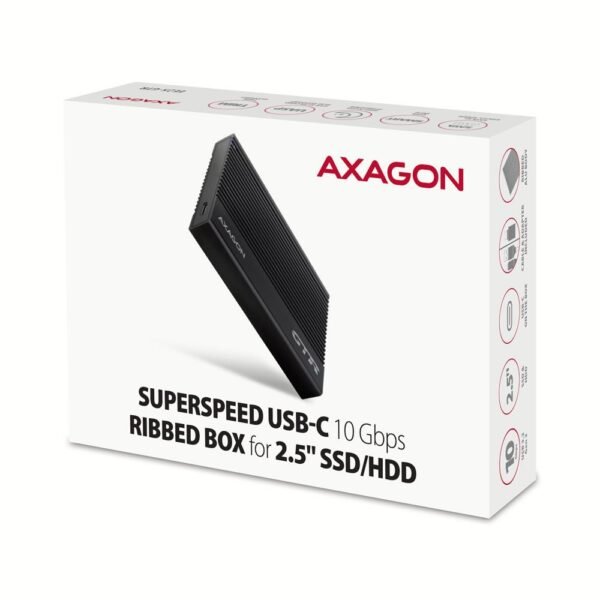 AXAGON HDD ACC GEHÄUSE 2.5"/USB-C SCHWARZ EE25-GTR AXAGON – Bild 2