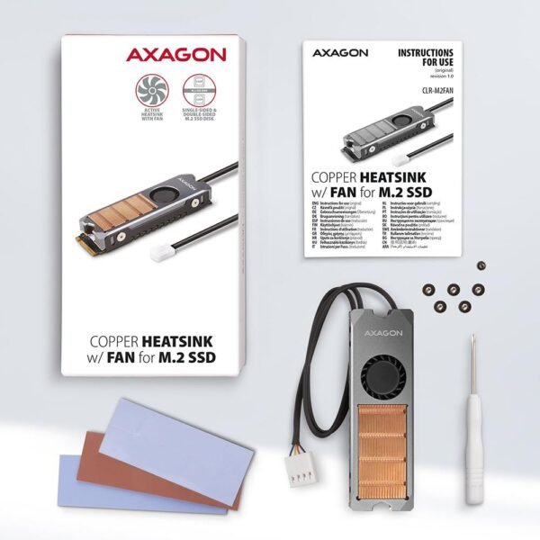 AXAGON SSD AKKU KÜHLER M.2 KUPFER LÜFTER/CLR-M2FAN AXAGON – Bild 2