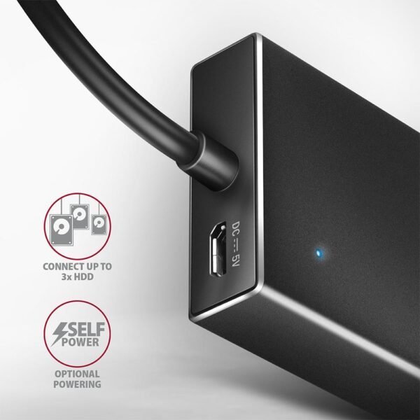 AXAGON I/O HUB USB-C 7PORT FLACH/0.3M HUE-F7C AXAGON – Bild 5