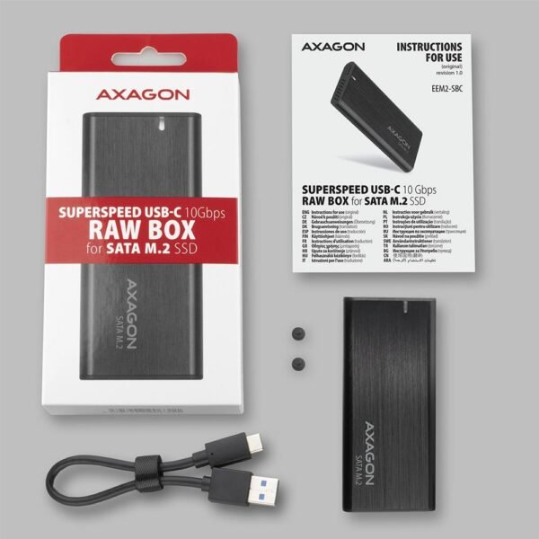 AXAGON SSD-AKKU-GEHÄUSE M.2 SATA/USB-C EEM2-SBC AXAGON – Bild 4