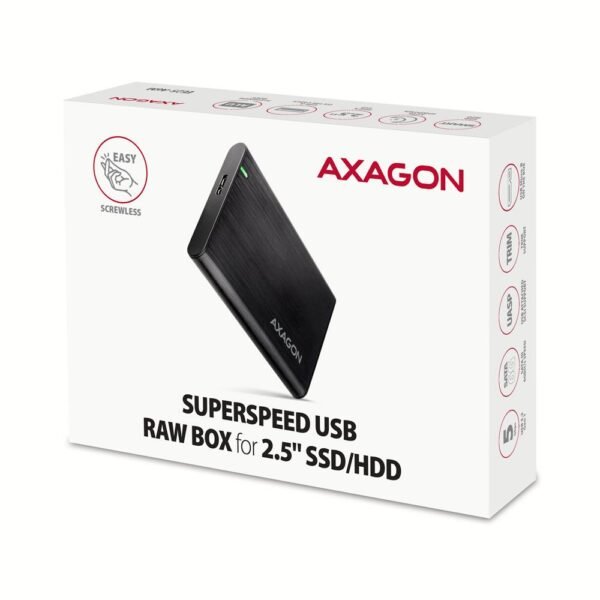 AXAGON FESTPLATTEN-AKKU-GEHÄUSE 2.5"/USB3.2 EE25-A6M AXAGON – Bild 2