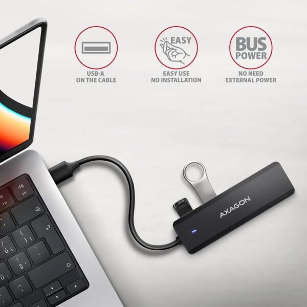 AXAGON I/O HUB USB TRAVEL/0.19M HUE-C1A AXAGON – Bild 3