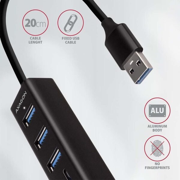 AXAGON I/O HUB USB3.2 3P SD/MICROSD/0.2M HMA-CR3A AXAGON – Bild 5