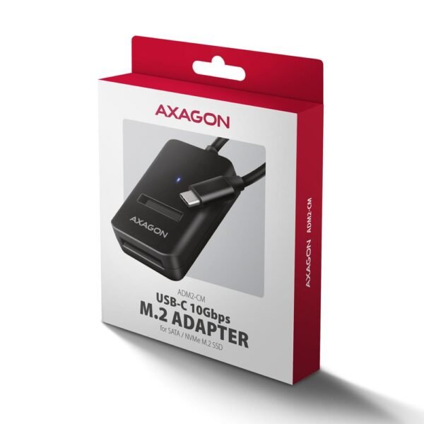 AXAGON SSD AKKU ADAPTER USB-C/M.2/10GBPS 0.1M ADM2-CM AXAGON – Bild 2