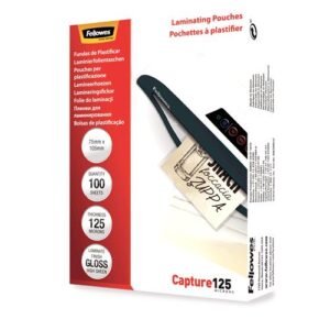 FELLOWES LAMINIERGERÄT TASCHE GLÄNZEND KARTE/125 100 STÜCK 5306901 FELLOWES
