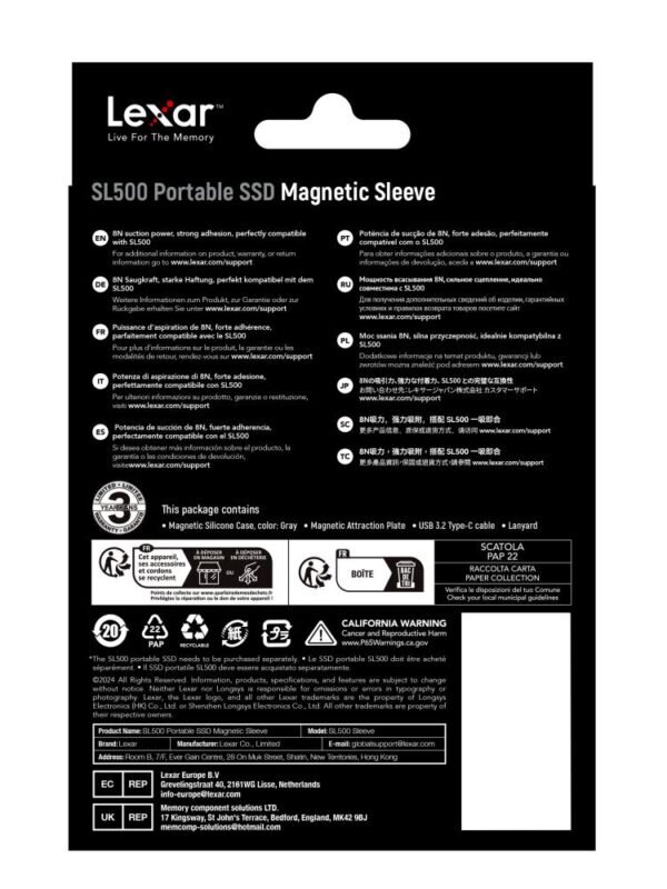 LEXAR SSD ACC SLEEVE/LSL500XSLEEVE-RNBNG LEXAR – Bild 6