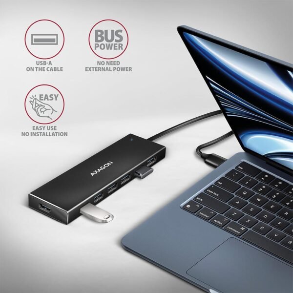 AXAGON I/O HUB USB3.2 7PORT FLACH/1M HUE-F7A AXAGON – Bild 3