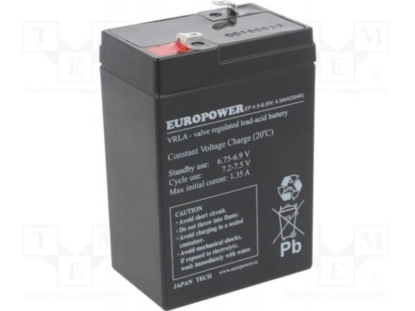 EMU BATTERIE 6V 4.5AH VRLA/EP4.5-6 EUROPOWER EMU